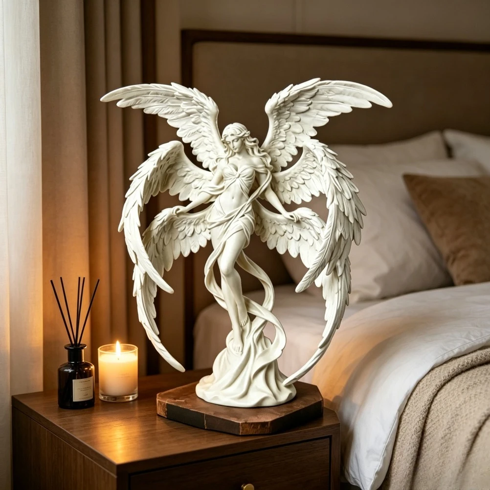 3D Printing Mockup - Dark Fantasy Six-Feather Wing Guardian Angel