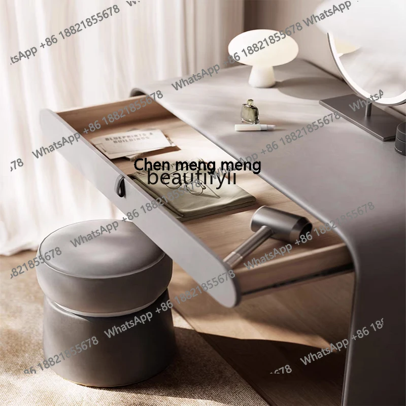 Toeletta italiana di lusso leggera, camera da letto in stile crema, toeletta di fascia alta, tavolo da trucco di fascia alta, semplicità moderna H