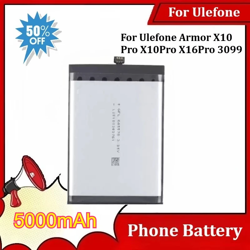 5000mAh Stable High-Capacity Mobile Phone Battery For Ulefone Armor X10 Pro X10Pro X16Pro 3099
