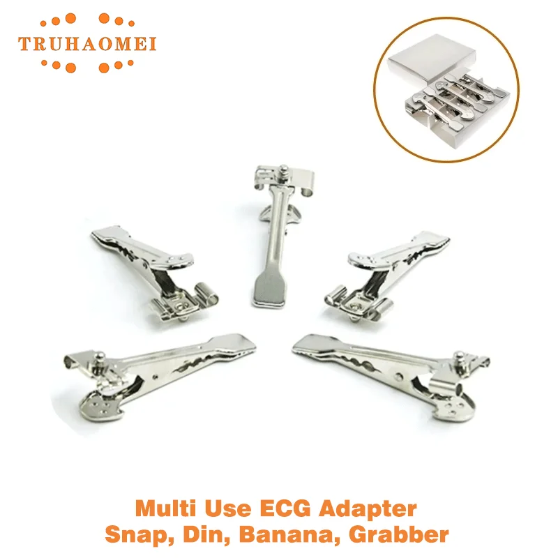 VET Electrodes Multi-Function Veterinary ECG Adapter Clip EKG Clamp For ECG Cables with Din 3.0 Banana 4.0 or Snap 4.0 Grabber
