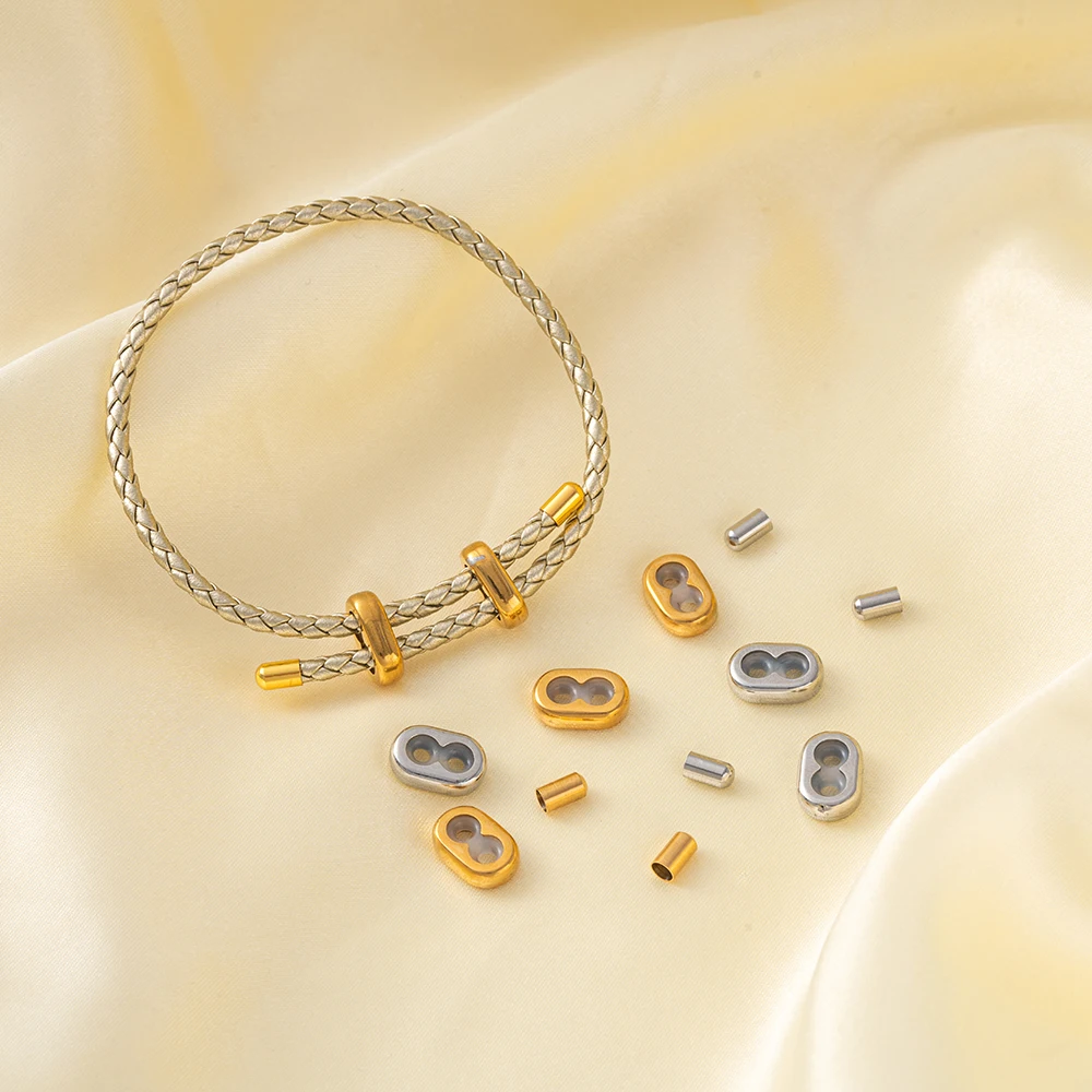 

4 компл., регулировочные бусины с торцевой крышкой из нержавеющей стали, нескользящая силиконовая пробка для кольца, разделительная бусина для браслета «сделай сам», изготовления ювелирных изделий, поделок