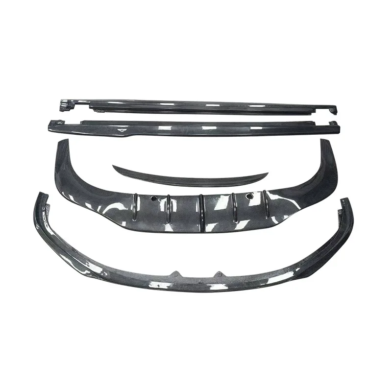 

15-17 Bentley Continental GT Kit Вакуумный мокрый карбоновый передний боковой юбкой для губ Задний комплект для хвоста для губ Маленький объемный комплект