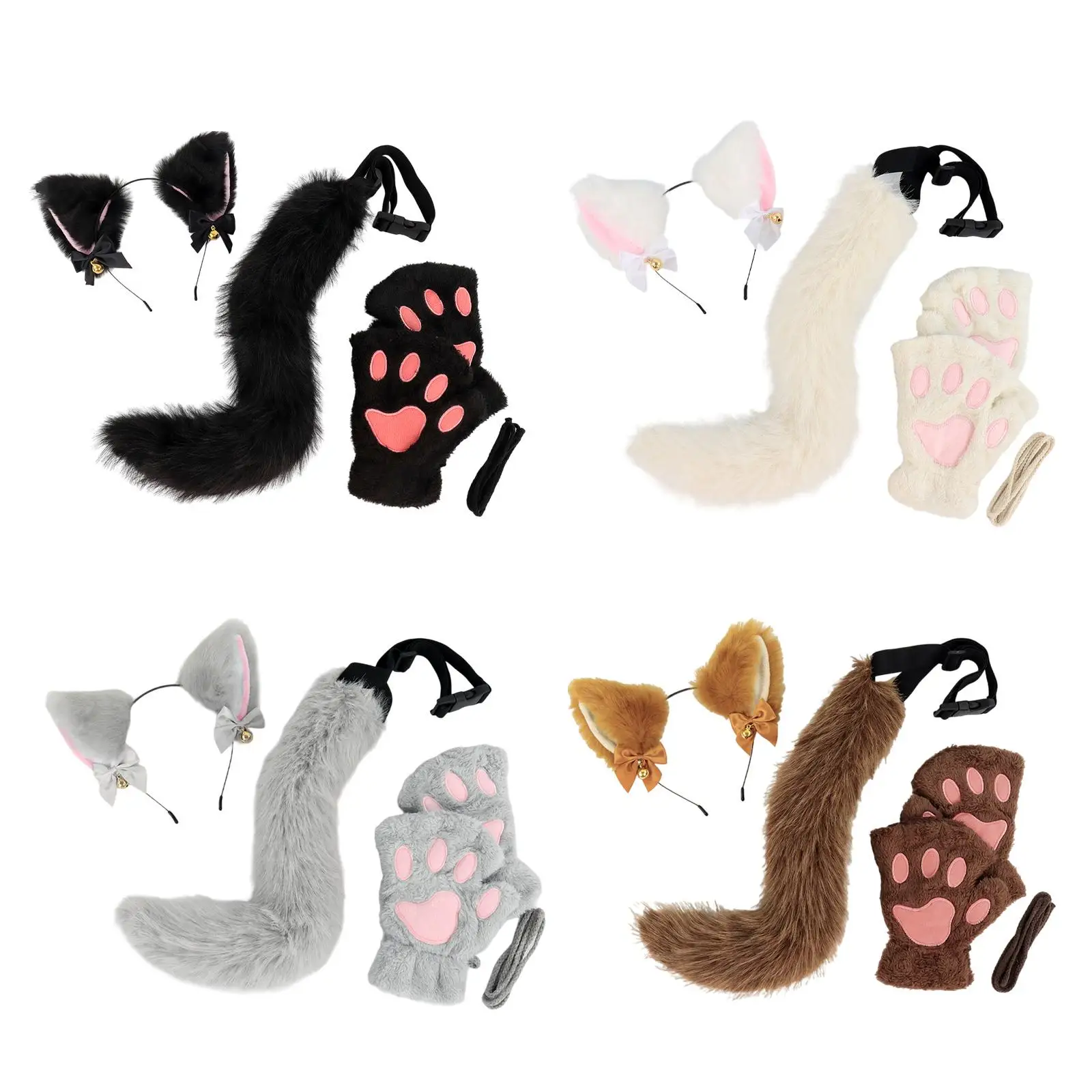 زي آذان وذيل الحيوانات لوليتا كوسبلاي فستان جميل لقضاء العطلات وحفلات تنكرية للنوادي الليلية