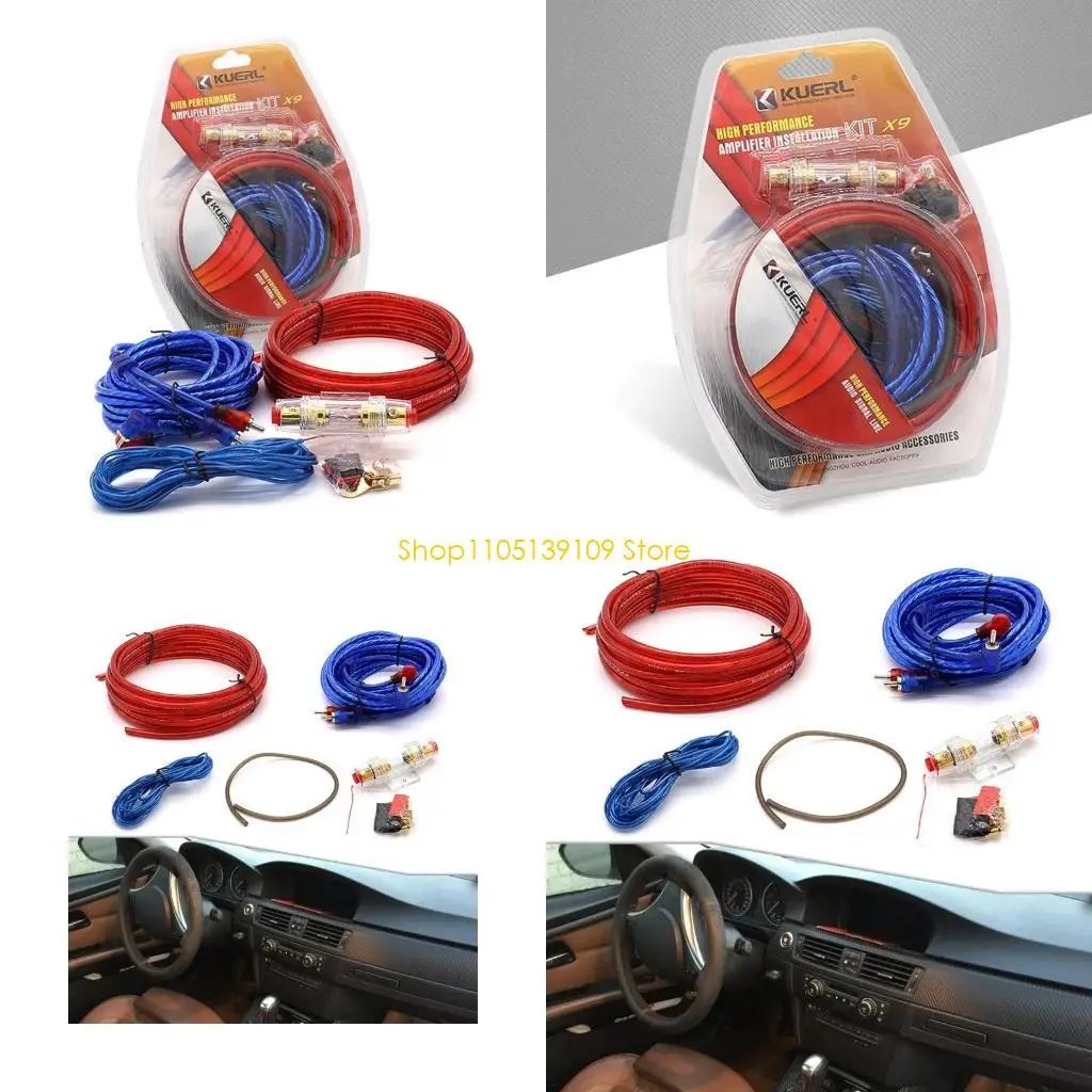 P5ED 60 AMP AMP Car Wiring Holder 10GA Power Cable Subwoofer Speaker Car Power Wire Amplifier Installation Kit