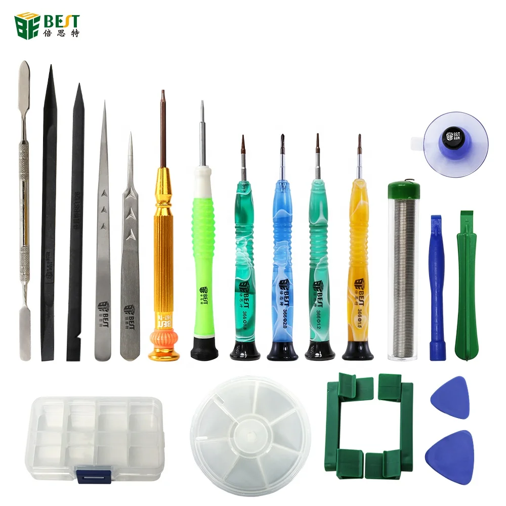 21 in1 Screwdriver Set Mobile Phone Repair Tool Kit Tweezers Tin Wire Spudger Scraper  for iPhone MacBook Laptop PC Tablet Repai