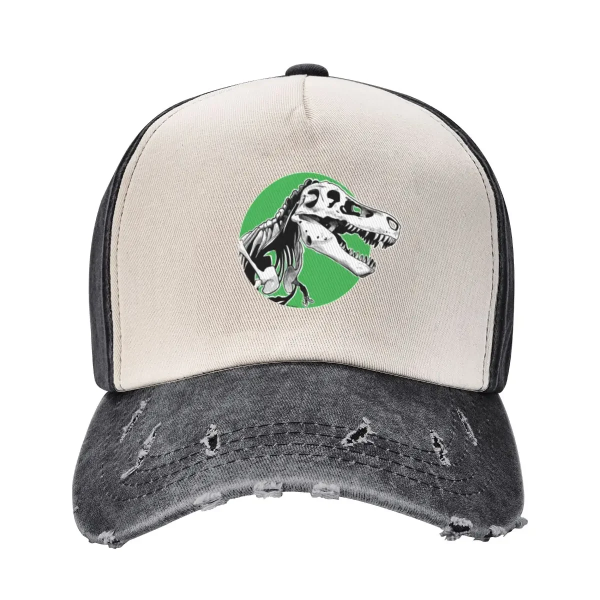 

T-Rex skeleton green Baseball Cap Golf Hat hiking hat Fashion Beach Luxury man cap Men Hats Women's