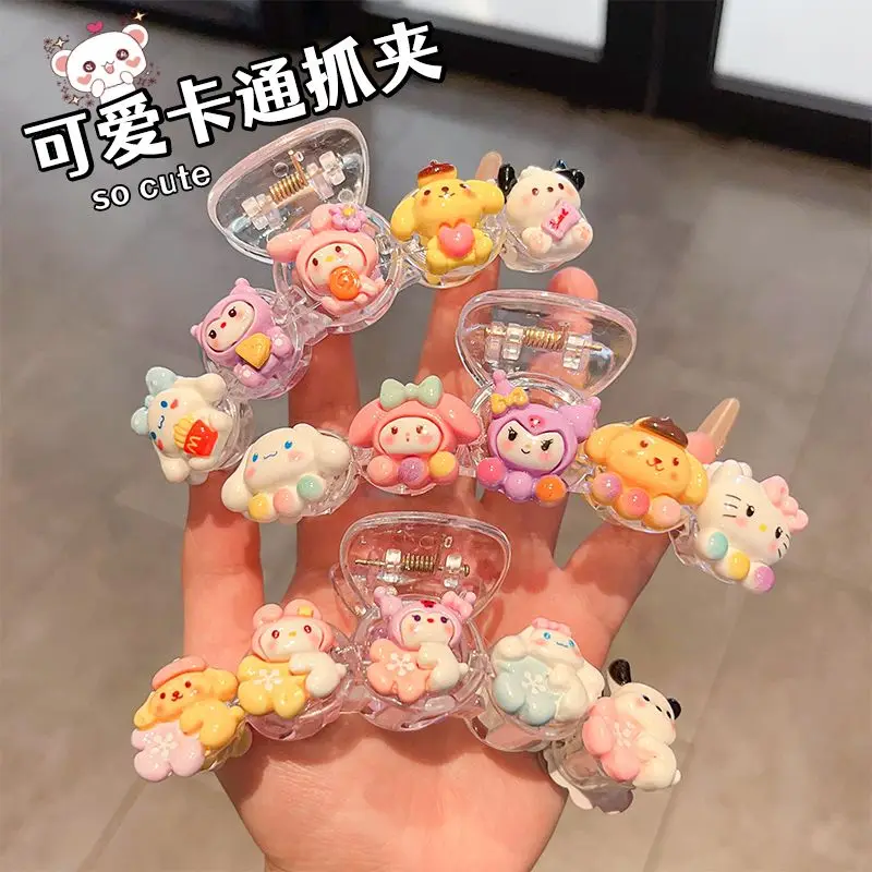 New Labubu Hair Clip Cute Cartoon Sanrio Wash Face Makeup Hair Grip Kawaii Hair Accessory Student Girl for Gifts