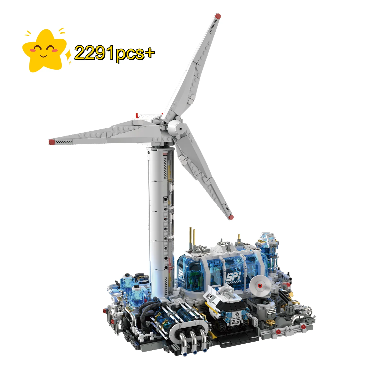 

Technical Wind Power Plant Model Building Kit With Light Up Function DIY Assembly Bricks Birthday Christmas Gifts For kids Adult