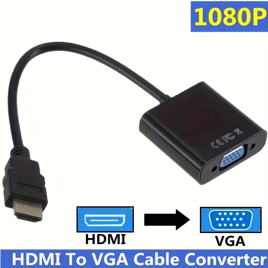 High Speed HDMI To VGA Adapter HDTV A Male To VGA Female Converter HDMI Scaler Video Cable Cord Converter For PC Laptop