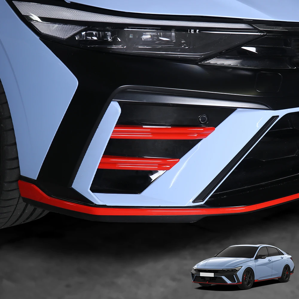 

For Hyundai Elantra CN7 N / CN7 N-line 2024 2025 Red Exterior Style Front Bumper Side Anti Collision Front Lip Decoration Stripe