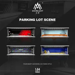 MoreArt 1:64 HKS Advan Parking Garage Assembled Scene Diorama with Light