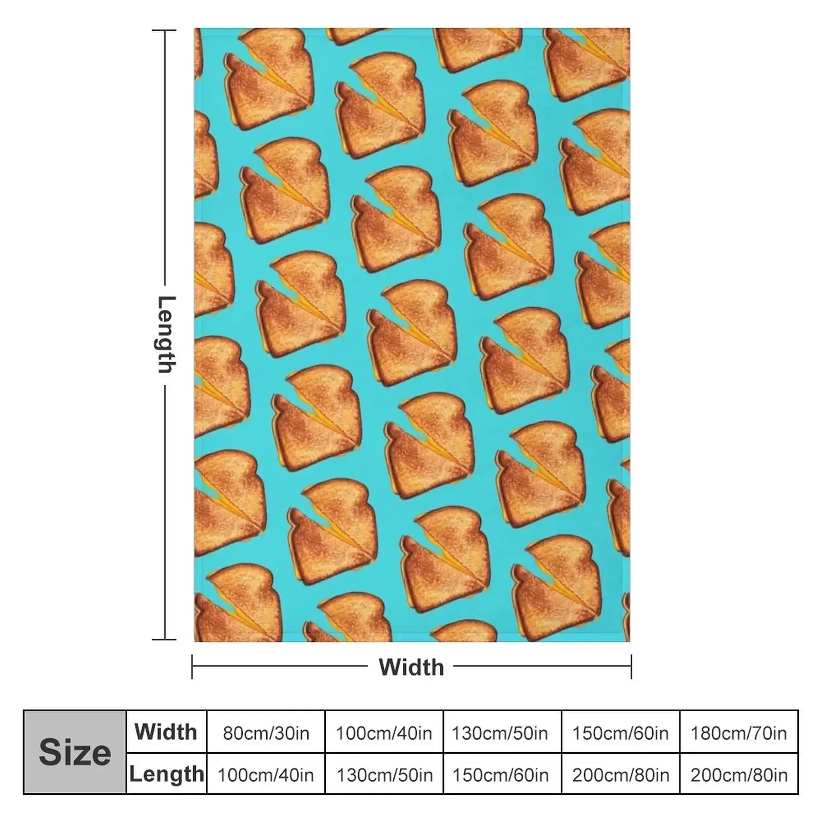 Grilled Cheese Sandwich Pattern - Blue Throw Blanket Loose Cute Plaid Decorative Beds Single Blankets