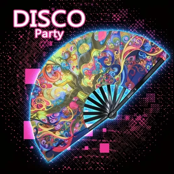 5 pieces /bag bamboo ribs folding fans for club dance 33cm fashion rave fans