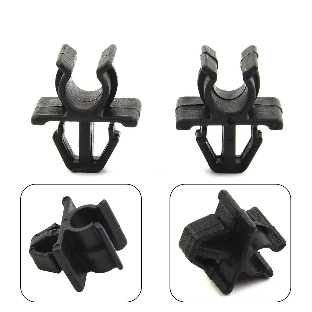 7     2Pcs Car Hood Bonnet Rod Support Prop Clip Stay Clamp Holder Hood Prop Rod Clip For Nissan Plastic Black Fastener Retainer