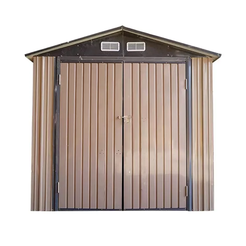 

Outdoor Garden Storage Building Easy-to-Assemble Wood Metal Shed Strong Galvanized Steel Apex Roof