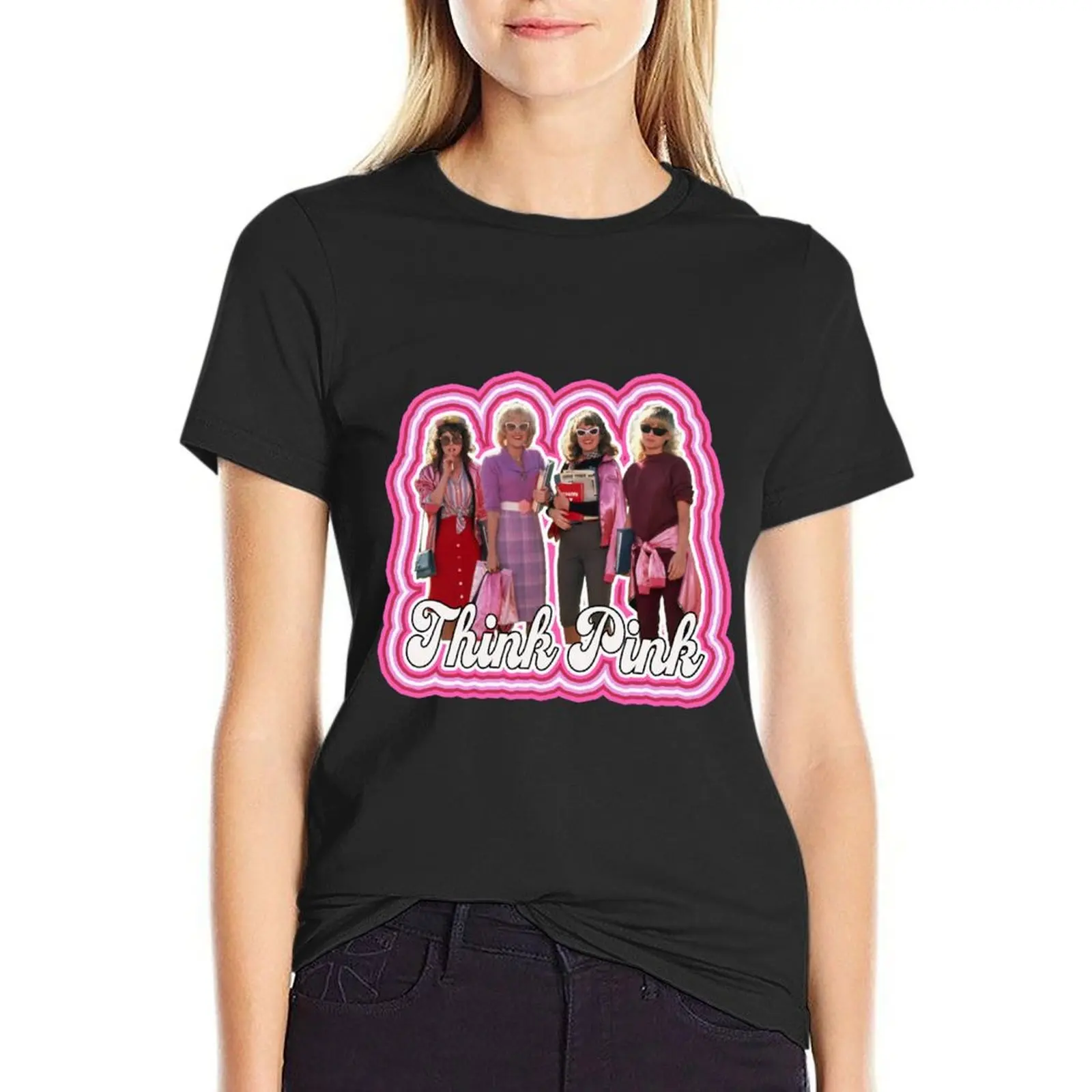 

Pink Ladies Grease 2 Michelle Pfeiffer - Think Pink T-Shirt funny vintage plain t shirt for Women