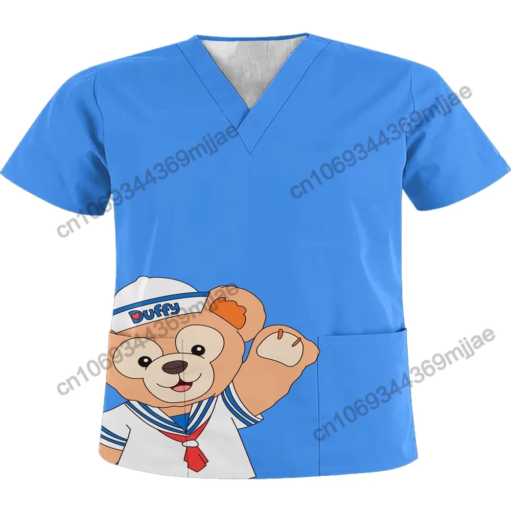 

Pocket Women Tops Disney Y 2k Vintage Y2k Nurse Uniform Crop Top Y2k Streetwear New in Matching Sets Woman T-shirts Oversize Yk2