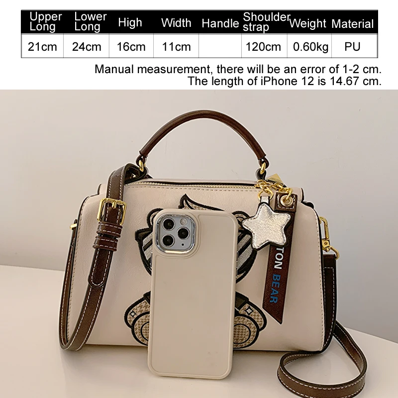 fashion women\'s handbag Luxury Girl\'s bag cool bearr design women\'s shoulder bag purse classic lady corssbody bags for women