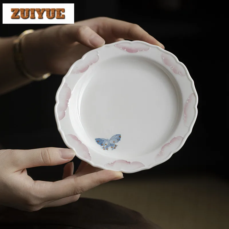 

Hand Drawn Peony Teapot Pure Handmade Ceramic Flower Mouth Dry Soaking Table Lid Bowl Teapot Small Tea Table Tea Tray Dual Use