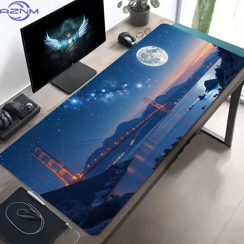 Nighttime Golden Gate Bridge Mouse Pad, Made of Rubber, Various Sizes Offered, Great for Gamers And Programmers, an Excellent Ho