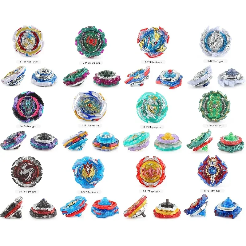 Beyblade Burst Gyro Toys 12 Spinning Tops 2 Launchers Stickers Combat Battling Game with Portable Box Gift for Kids