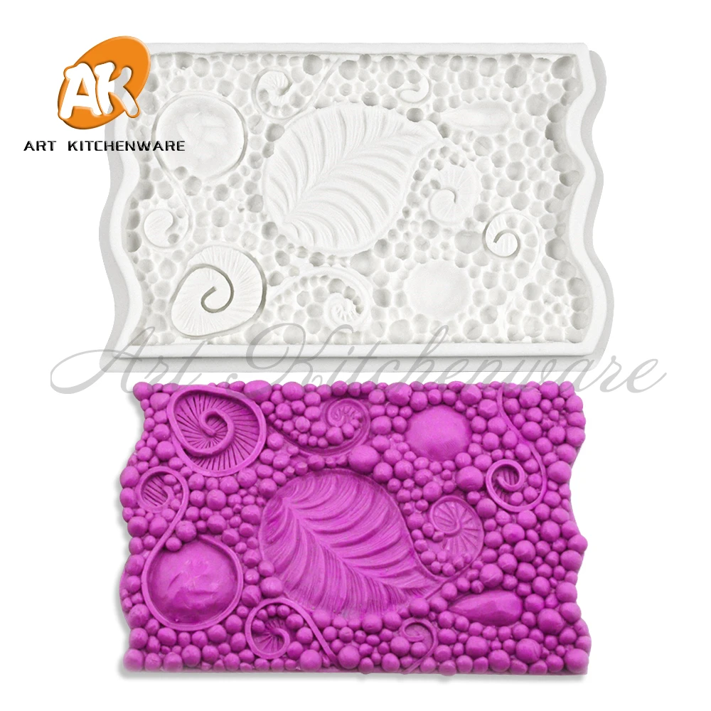 Pearl and Diamond Silicone Mold Leaves Fondant Cake Decoration Silicone Mold Hand Made Decorating Leaves Chocolate Candy Kitchen