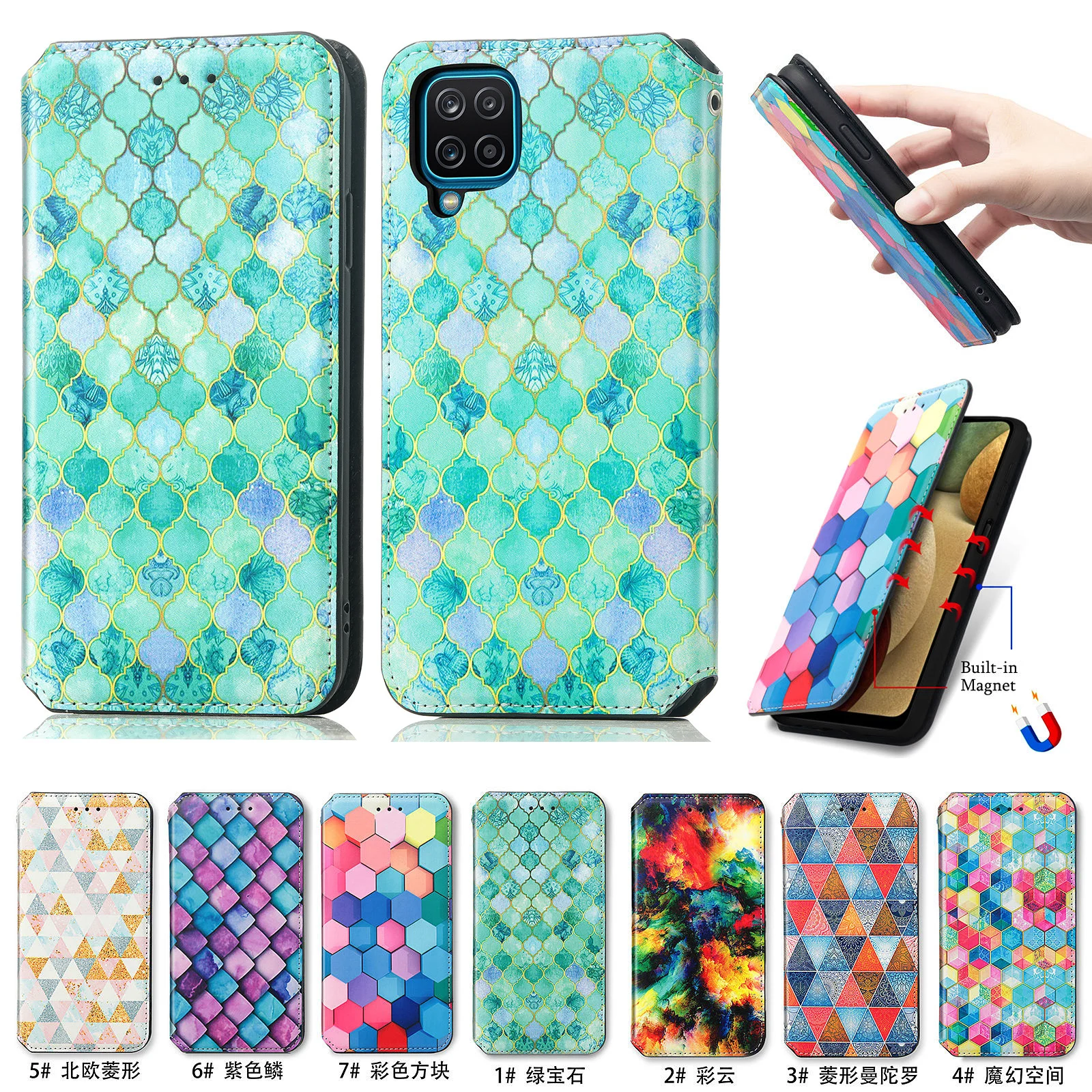 

Leather Wallet Phone Case For Samsung Galaxy A54 A14 A12 A32 A22 A82 A52 A72 S23 S22 Plus S21 S20 FE Note20 Ultra Stand Cover