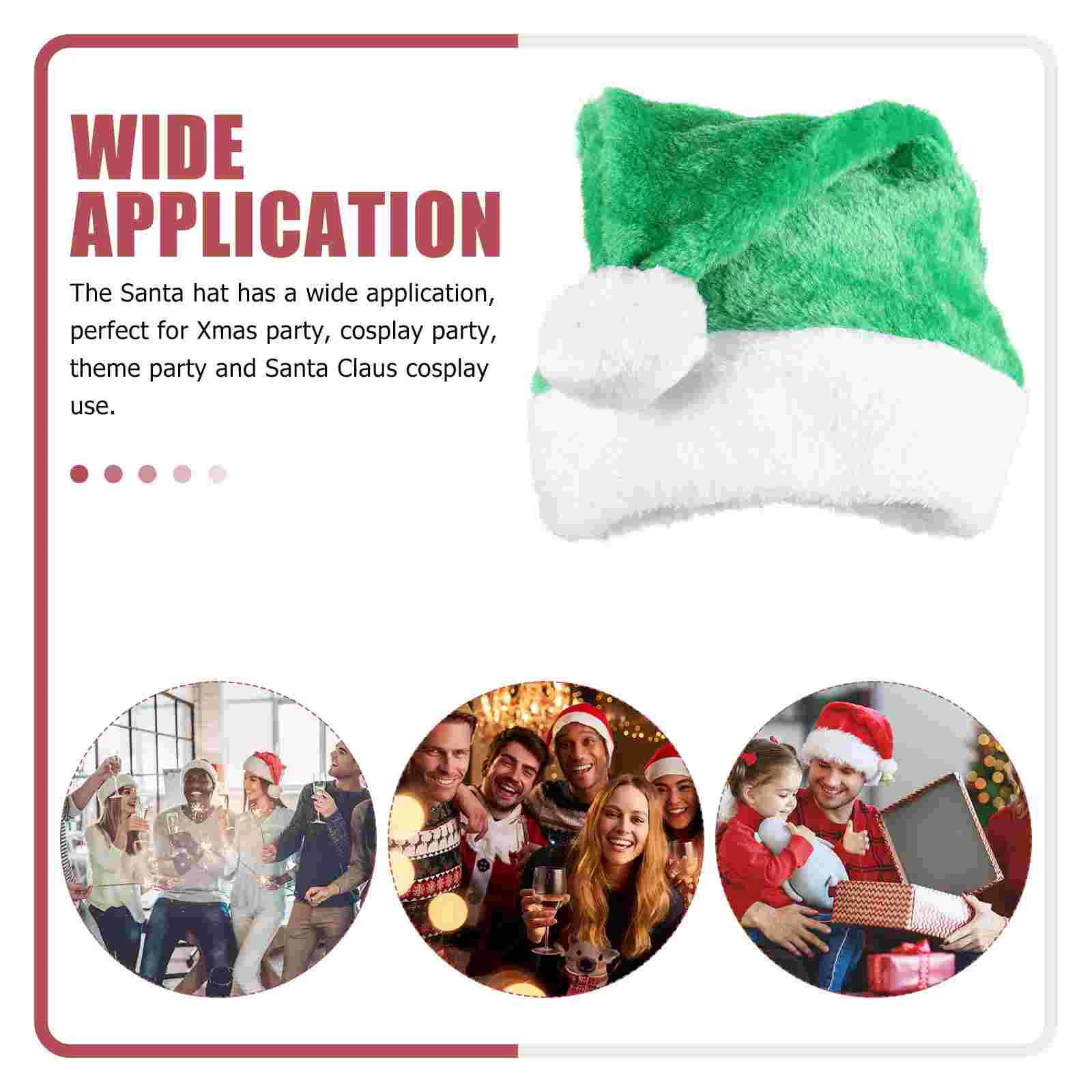 Plush Santa Hat Claus Christmas Caps Decorations Elasticity Party Supplies Short Child Green Hats for Men