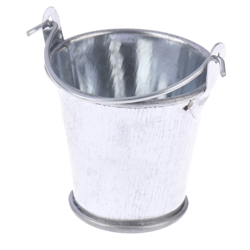 Hot 1/6 1/12 Dollhouse Miniature Metal Bucket Mini Kitchen Decor Pretnd Play Toy Mini Family Metal Small Water Bucket Ornament