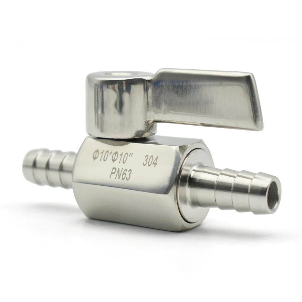 304 Stainless Steel MINI Ball Valve 7mm -25mm Hose Barb Self-made 2 Air, Water And Oil Hoses, Tube Skin Connector Micro-valve