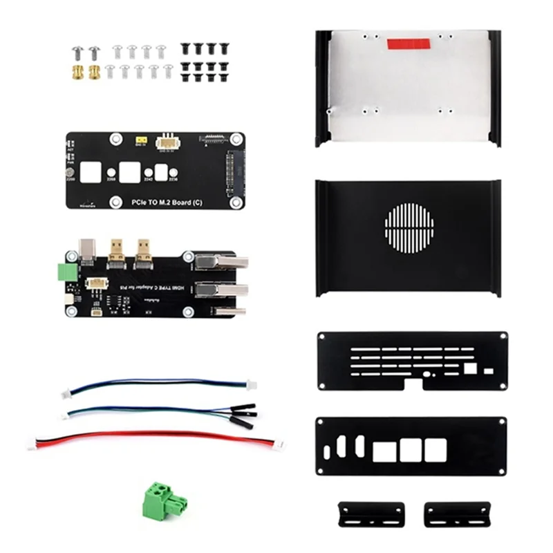 

C-Convenient-M.2 NVME PCIE Case For Raspberry Pi 5, Aluminum Alloy Case, With Pcie To M.2 Board, Support Pcie Extending To M.2