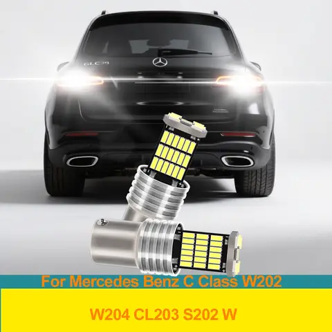 메르세데스 벤츠 C 클래스 W202 W204 CL203 S202 1156 7506 BA15S P21W 자동차 램프용 후진등 LED 방향지시등 2개