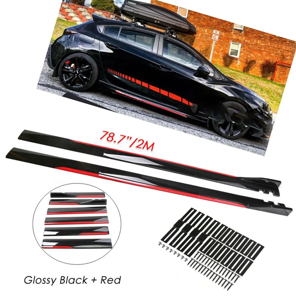 Side Skirts Splitter Spoiler Extension Glossy Black for CHEVROLET Chevy Cruze LT  United States