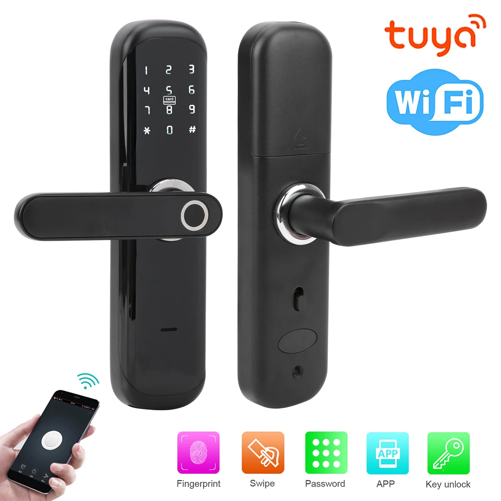 

Digital Smart Door Lock Smart Door Lock Security Fingerprint for TUYA APP Remote Control Electronic Coded for Home Hotel