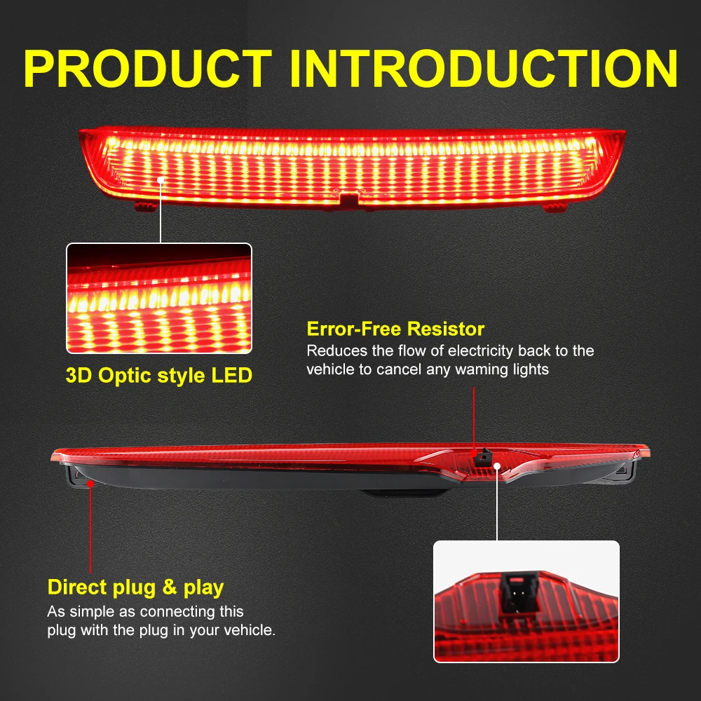 

A2468200156 Red/Black Lens LED High Level Third Brake Light Mercedes-Benz W246 W242 Rear Stop Light Accessories
