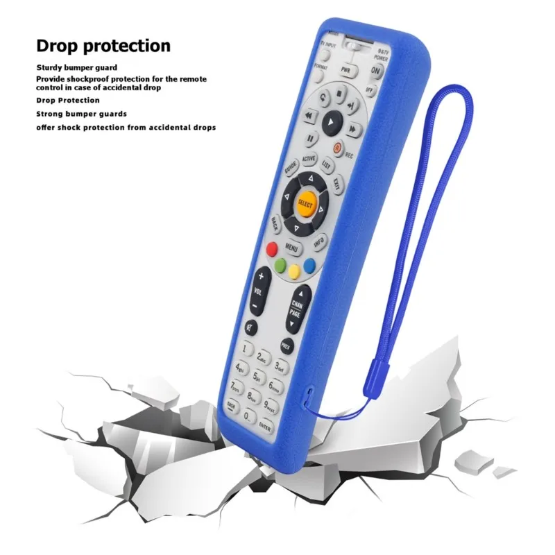 AINY-Protective Case For Directv RC65R RC66RX 4 HDTV Receiver Anti-Slip & Shockproof Silicone Cover (Blue)