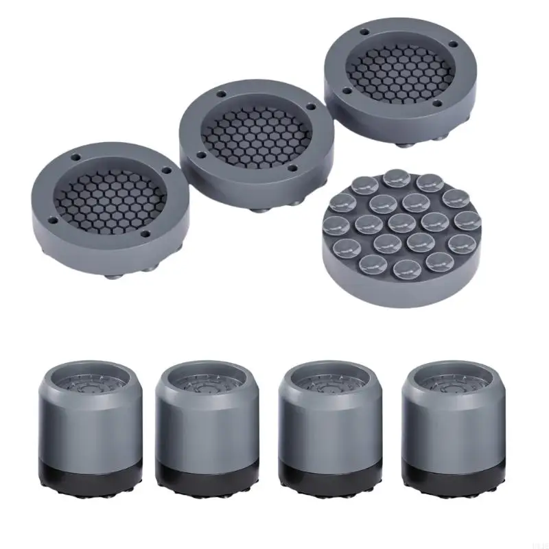 مجموعة U1JE من 8 منصات بلاستيكية ماصة الصدمات مناسبة للغسالة والمجفف لمنع المشي وضمان عمليات هادئة