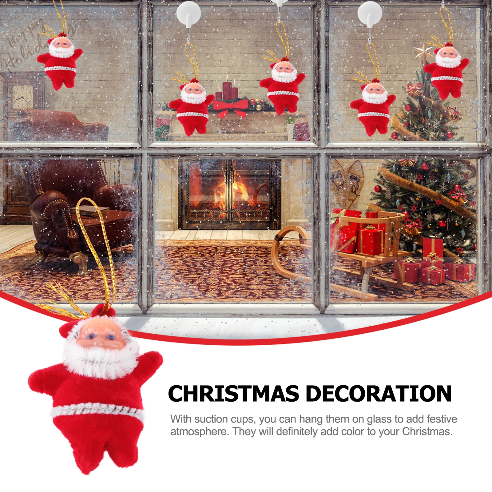 

20pcs Mini Santa Claus Pendant Christmas Tree Hanging Decorations Red Cloth Xmas Ornament For Tree Party Decoration Santa Claus