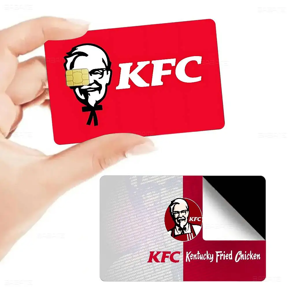 الأزياء K-Kfc شعار أنيمي ماتي الجبهة الجلد فيلم ملصق غطاء لبطاقة الائتمان رقاقة صغيرة بطاقة الخصم #6