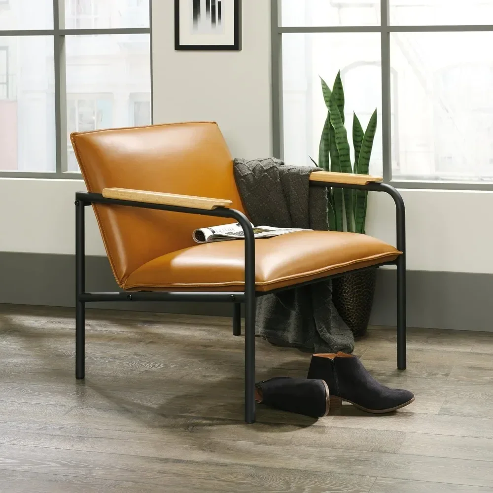 Boulevard Café Lounge Chair, Metal Camel finish,Frame  with Alloy Steel and Leather.