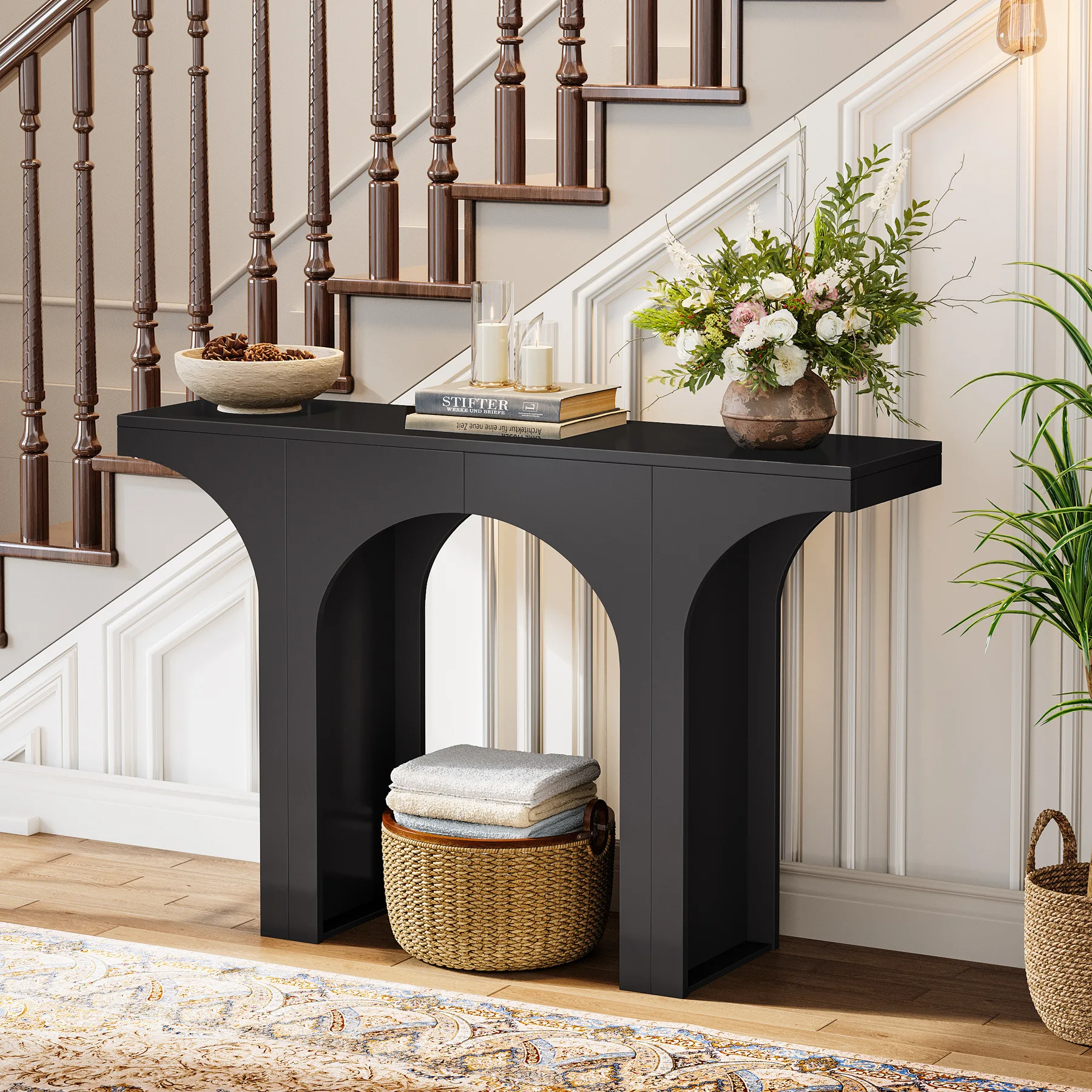 

Entrance table, entrance door corridor, hotel end view desk, narrow case, light luxury and high-end entrance