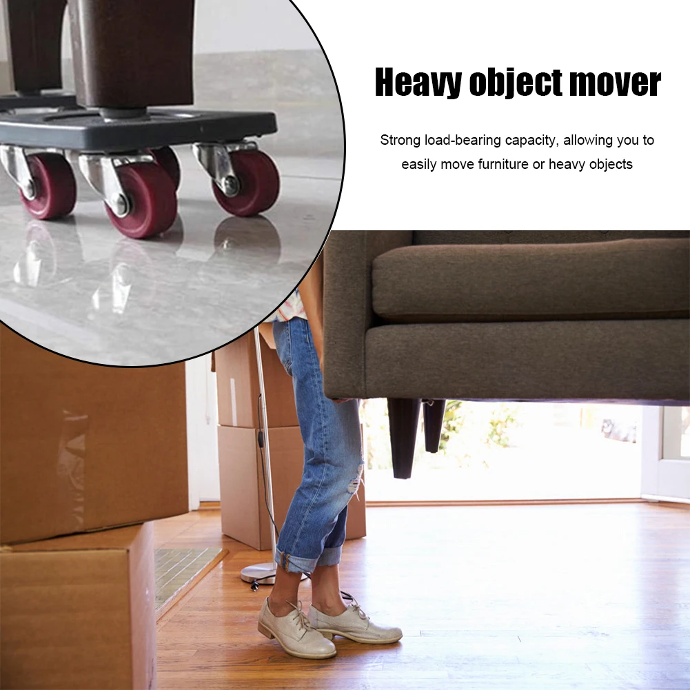 

6x 360 Degree Furniture Mover Roller Tool Set Heavy Stuffs Lifter with Wheel Bar