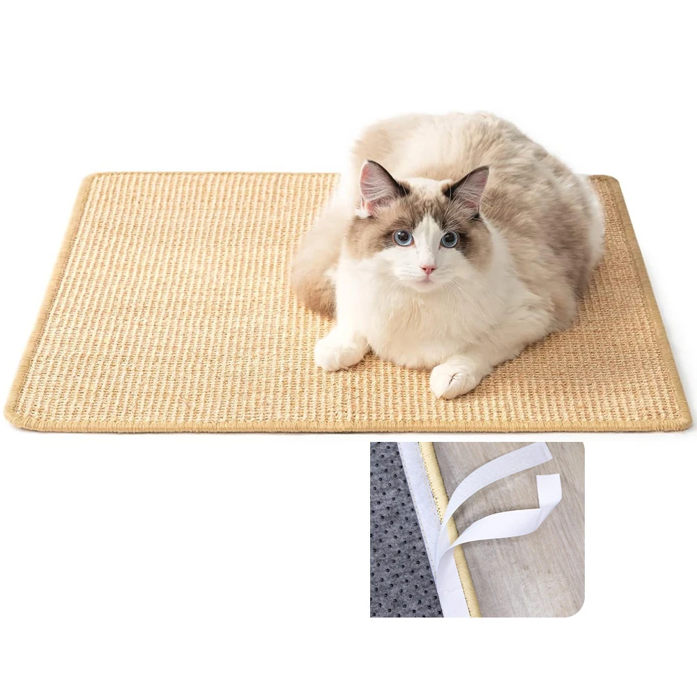 

Natural Sisal Cat Scratcher Mat Cat Scratch Mats Horizontal Cat Floor Scratching Pad Rug Protect Couch and Carpets