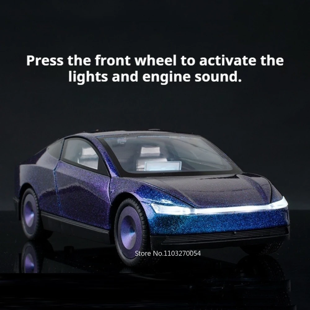 1:24 Roadster Miniature Models Alloy Diecast Cars Toys Doors Opened Sound Light Pull Back Front Wheel Steering Popular Ornaments