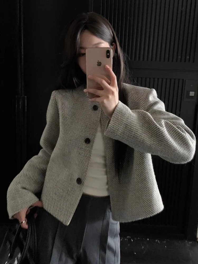 Autumn Jackets Women Solid Cozy Fashion Temperament Lady All-match Gentle Korean Style Casual Long Sleeve Chic Popular Elegant