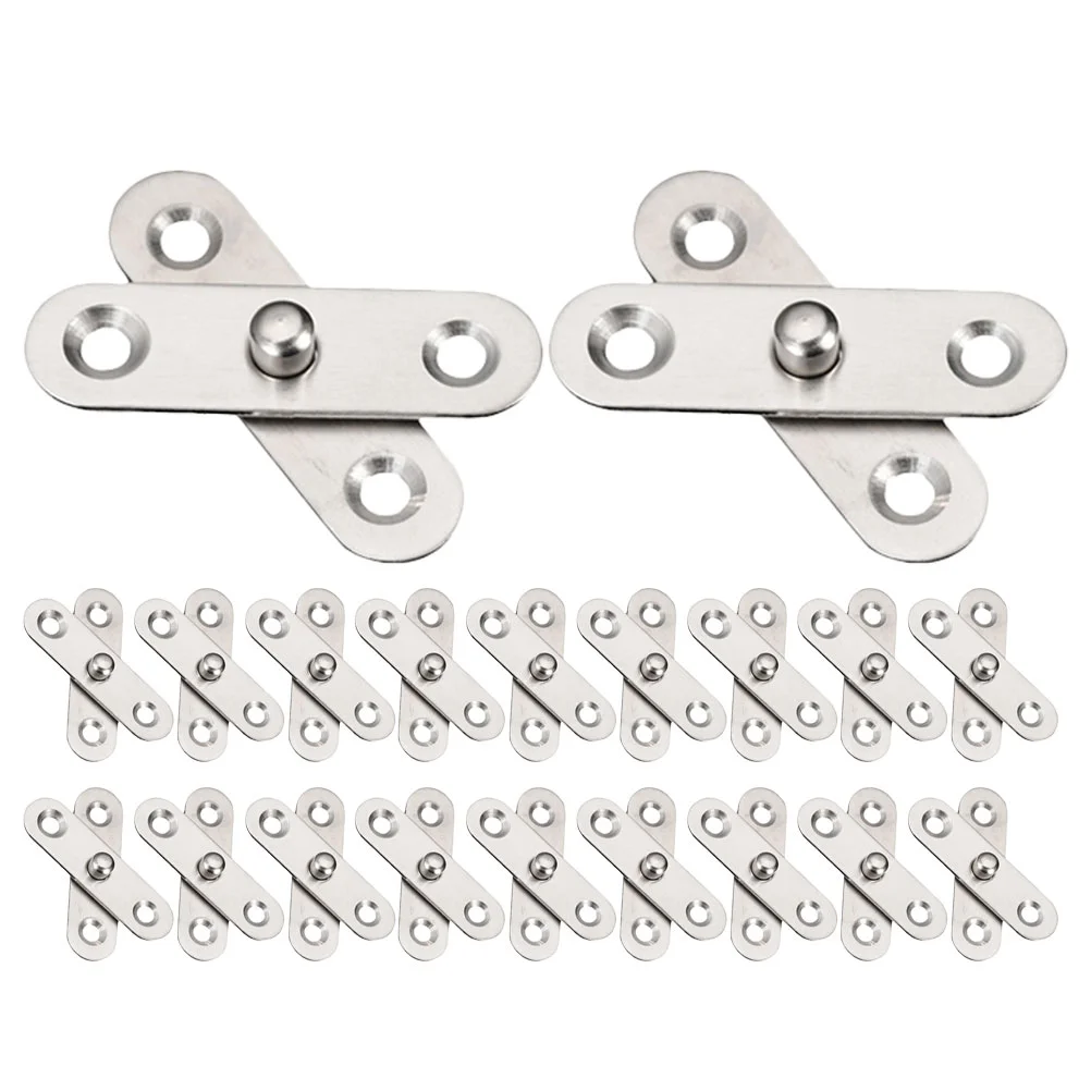 

20 Pcs Cabinet Hinges Hidden Door Pivot 360 Degree Rotation Stainless Steel Fold Rotating Silver for Secret