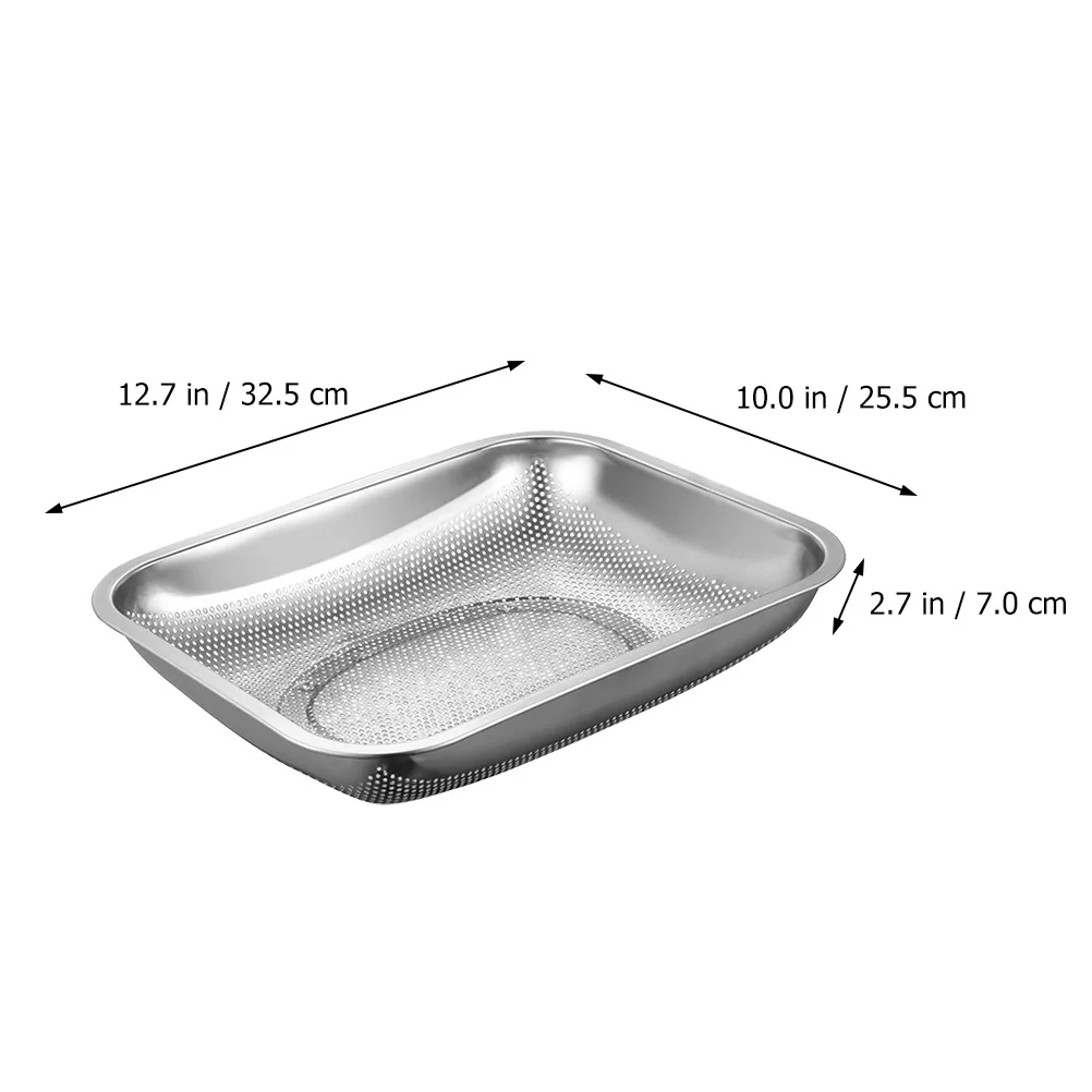 

Stainless Steel Basket Vegetable Basin Drain Spinner Multipurpose Kitchen Fruit Washing Storage Baskets Uniform Holes