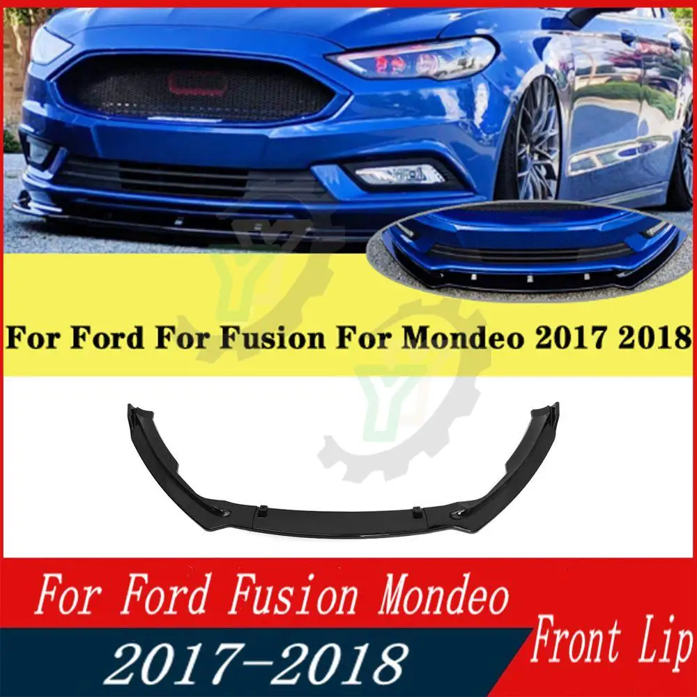 

17 18 3PCS Car Front Bumper Lip Spoiler Splitter Diffuser Detachable Body Kit Cover Guard For Ford Fusion Mondeo 2017-2018