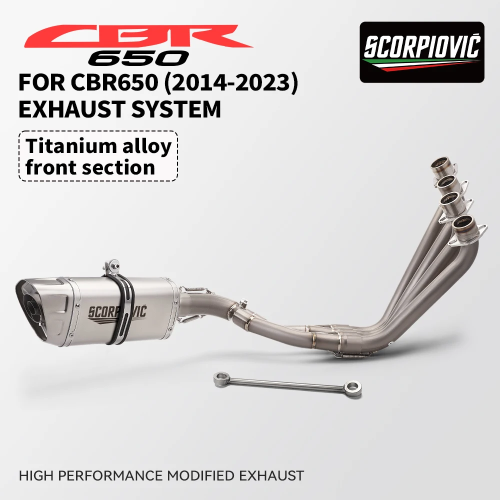 

For CB650F CB650R CBR650 CBR650F 2014-2023 Motorcycle Exhaust Full System Front Mid Link Pipe Escape 51mm Moto Muffler