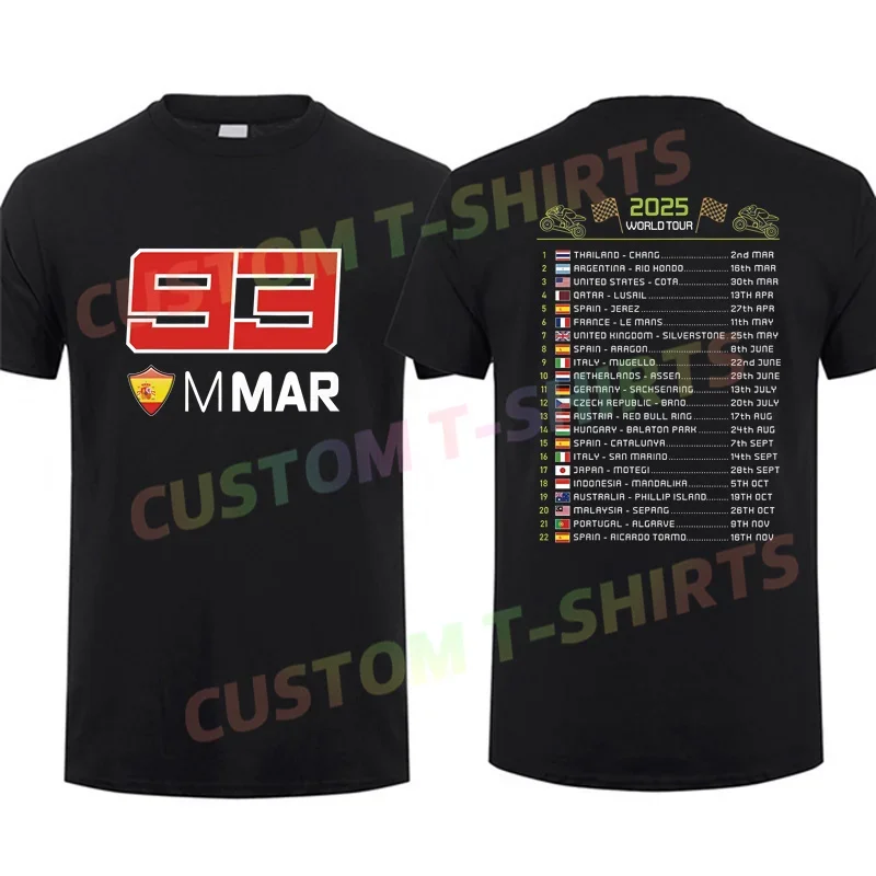 

Men Marcs 2025 Motogps Race Calendar Marquez Multiple Pattern Players Options T-Shirt Casual T Shirt Summer 100% Cotton S-3XL